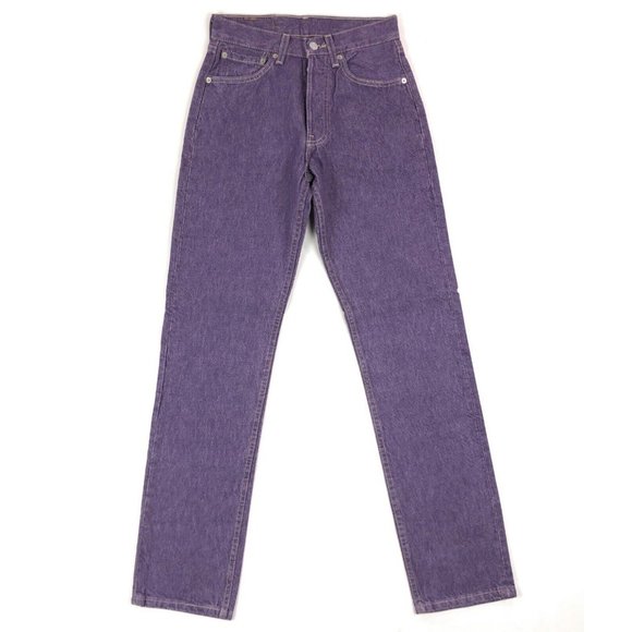 Levi's Denim - Levis 501 For Women 27x32 Purple Jeans VTG Button Fly Straight Leg Made In USA